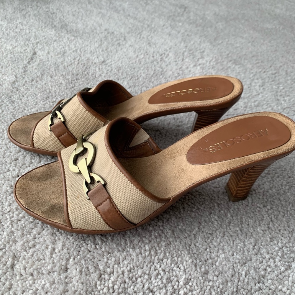 Canvas Leather Sandals with Buckle